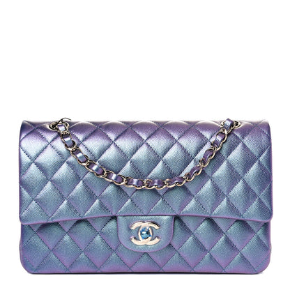 Chanel Iridescent Caviar Quilted Medium Double Flap Dark Blue 1 of 10