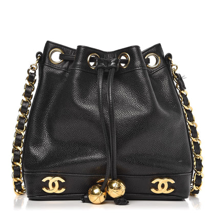 Chanel Caviar CC Drawstring Shoulder Bag Black 1 of 10