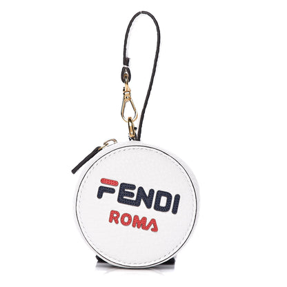 Fendi X FILA Calfskin Mania Backpack Help Bag Charm White Blueberry Multicolor 7 of 15