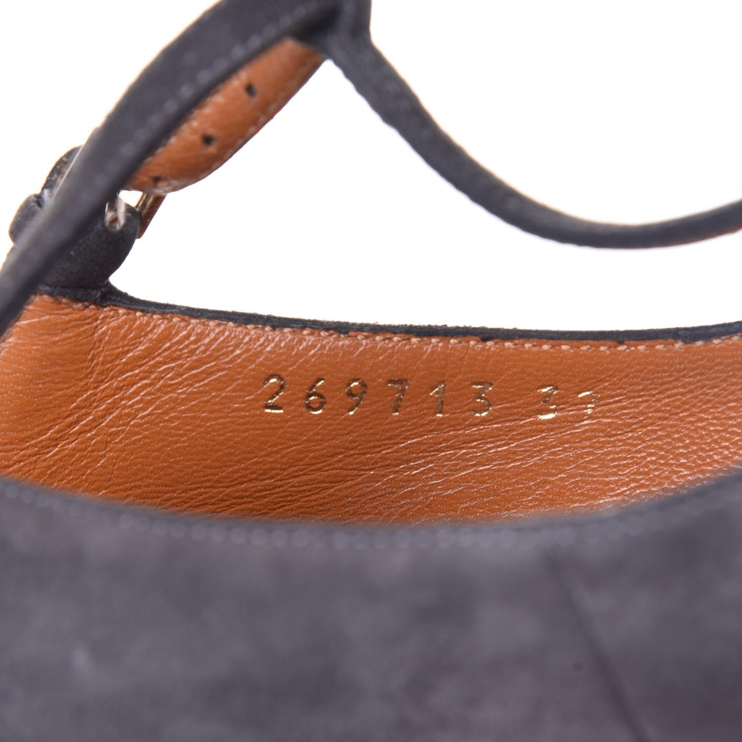 Gucci Suede T Strap Platform Pumps 37 Gray 11 of 11