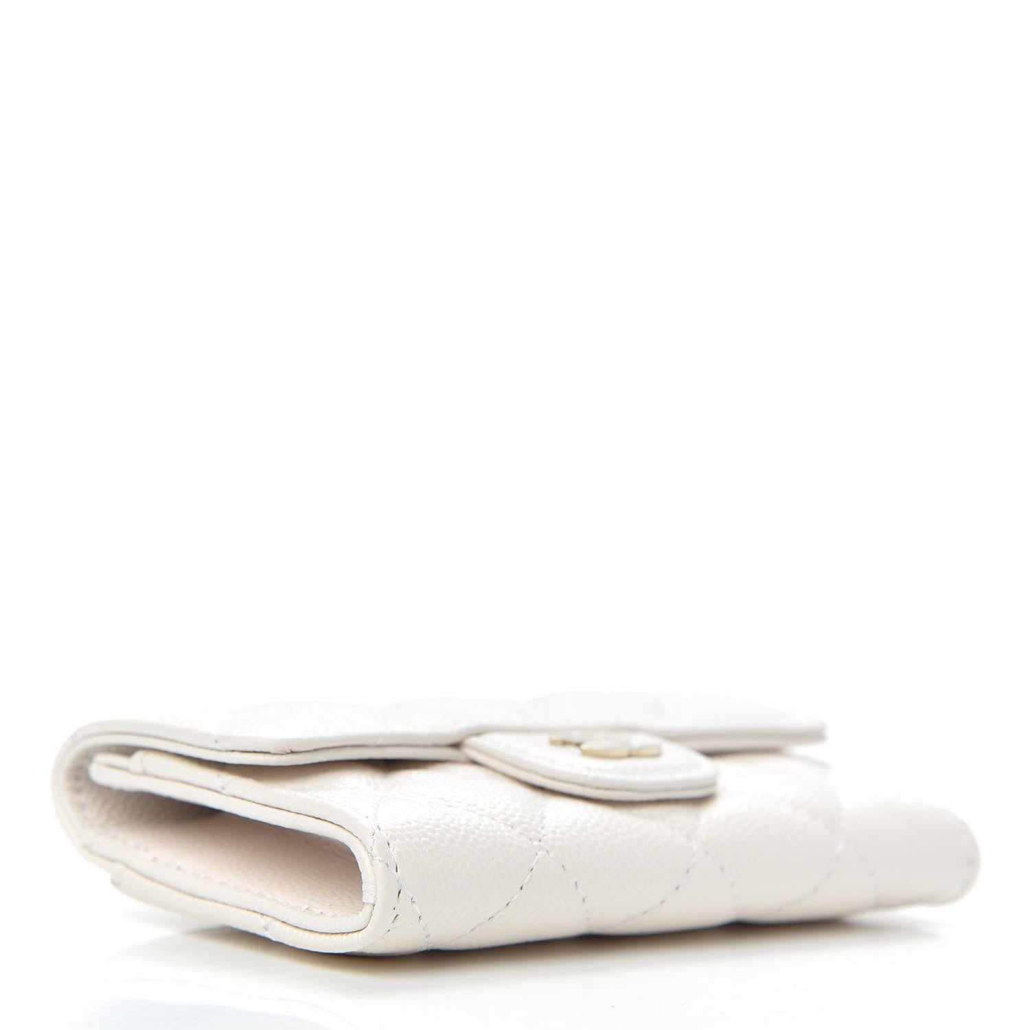 Chanel Caviar Quilted Flap Card Holder Wallet White 4 of 9