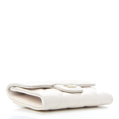 Chanel Caviar Quilted Flap Card Holder Wallet White 4 of 9