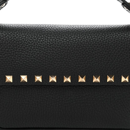 Valentino Garavani Grainy Calfskin Rockstud Crossbody Pouch Black 7 of 10