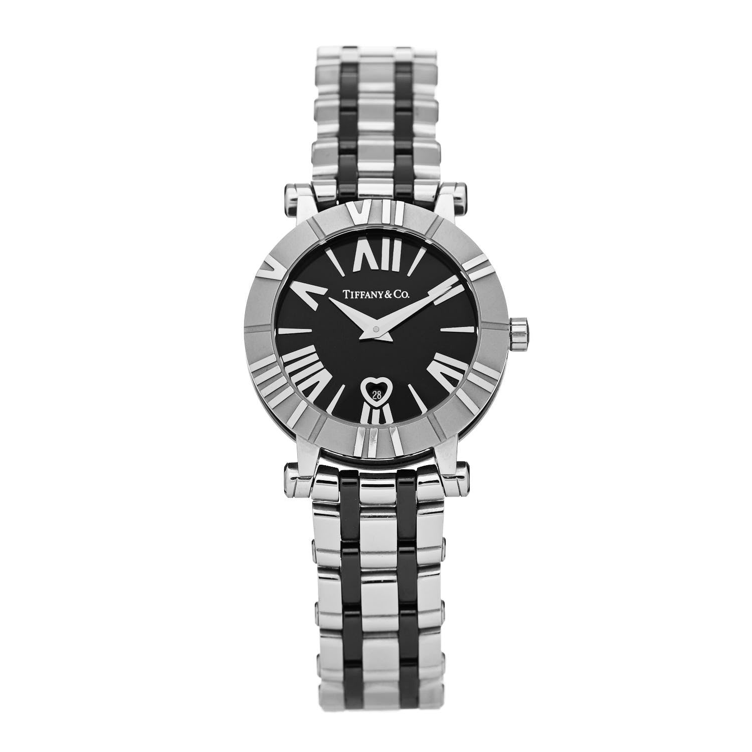 Tiffany Stainless Steel Ceramic 30mm Atlas Quartz Watch Black 1 of 5