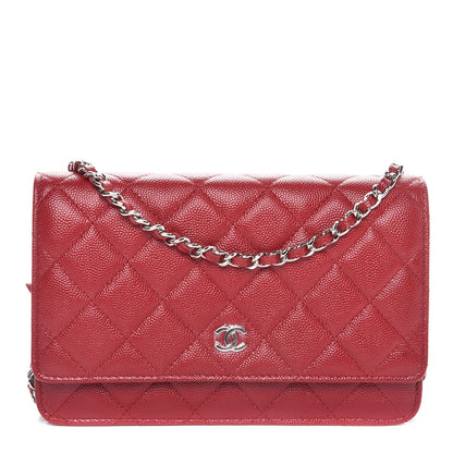 Chanel Caviar Quilted Wallet on Chain WOC Red 1 of 9