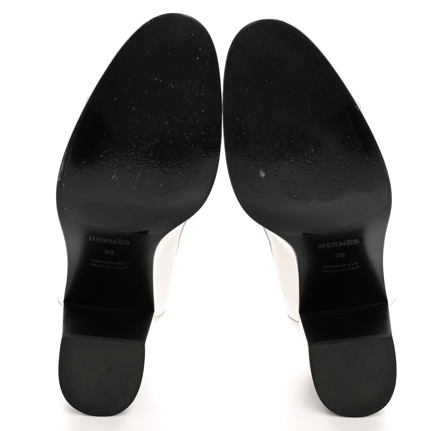 Hermes Calfskin Womens Elysee 70 Moccasin Loafer Pumps 38 White 6 of 10