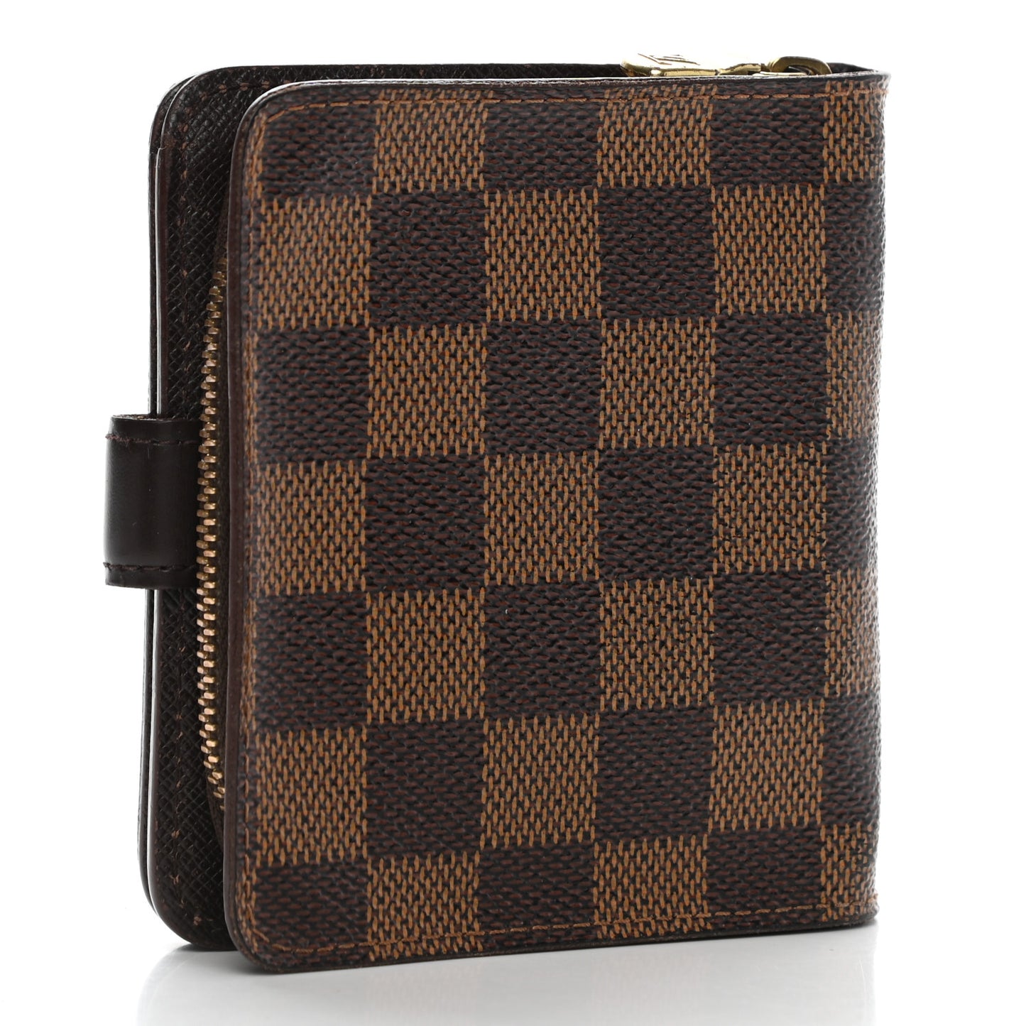 Damier Ebene Zippe Zipped Compact Wallet