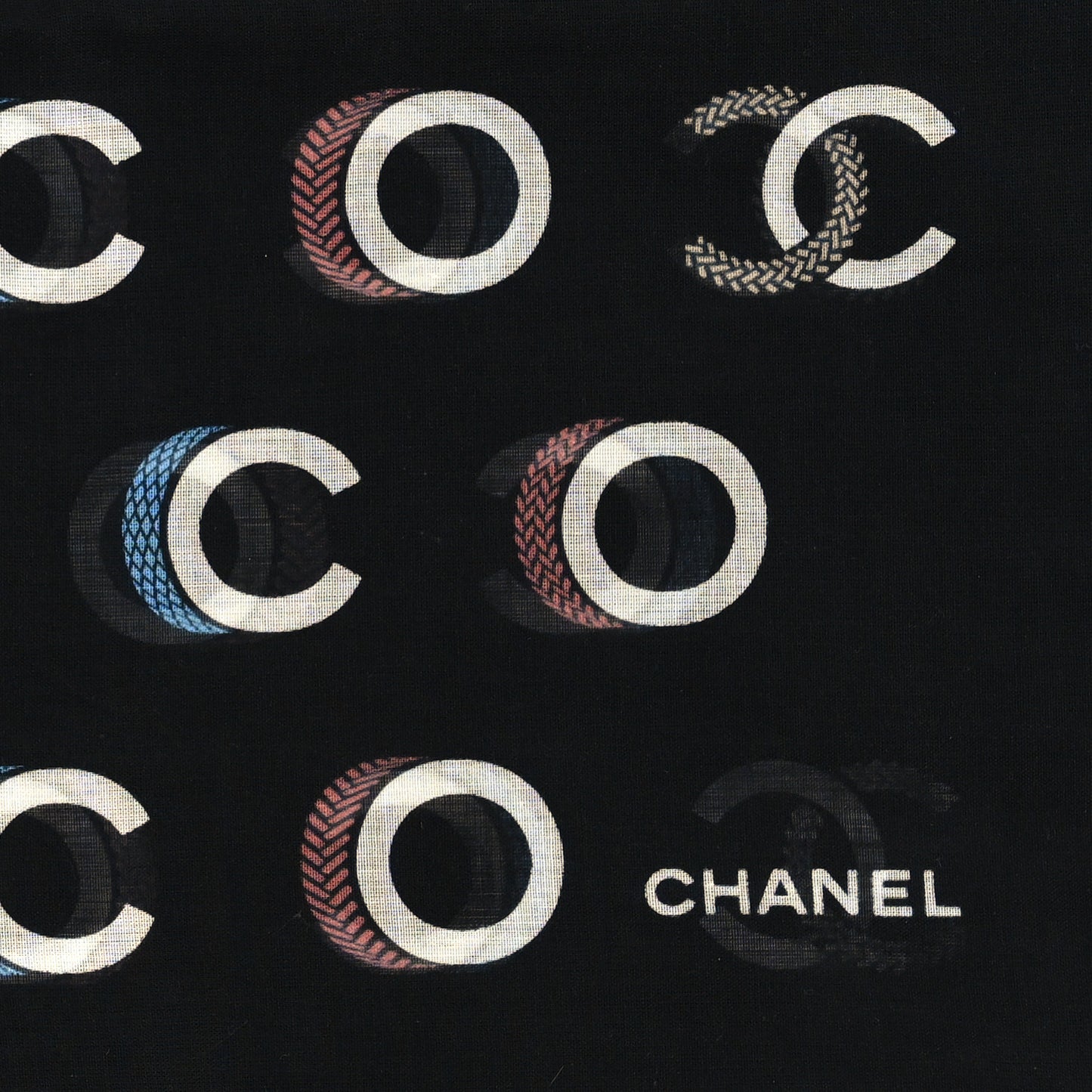 Cotton CC Coco Scarf Black Ecru