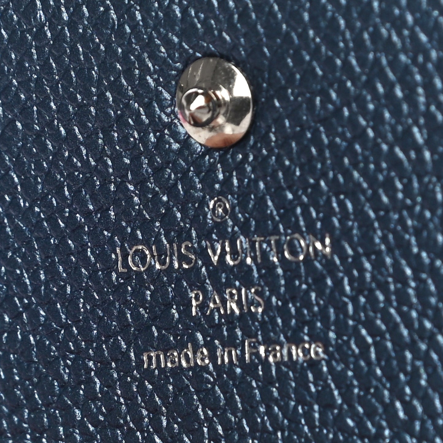 Metallic Monogram Business Card Holder Navy Nacre