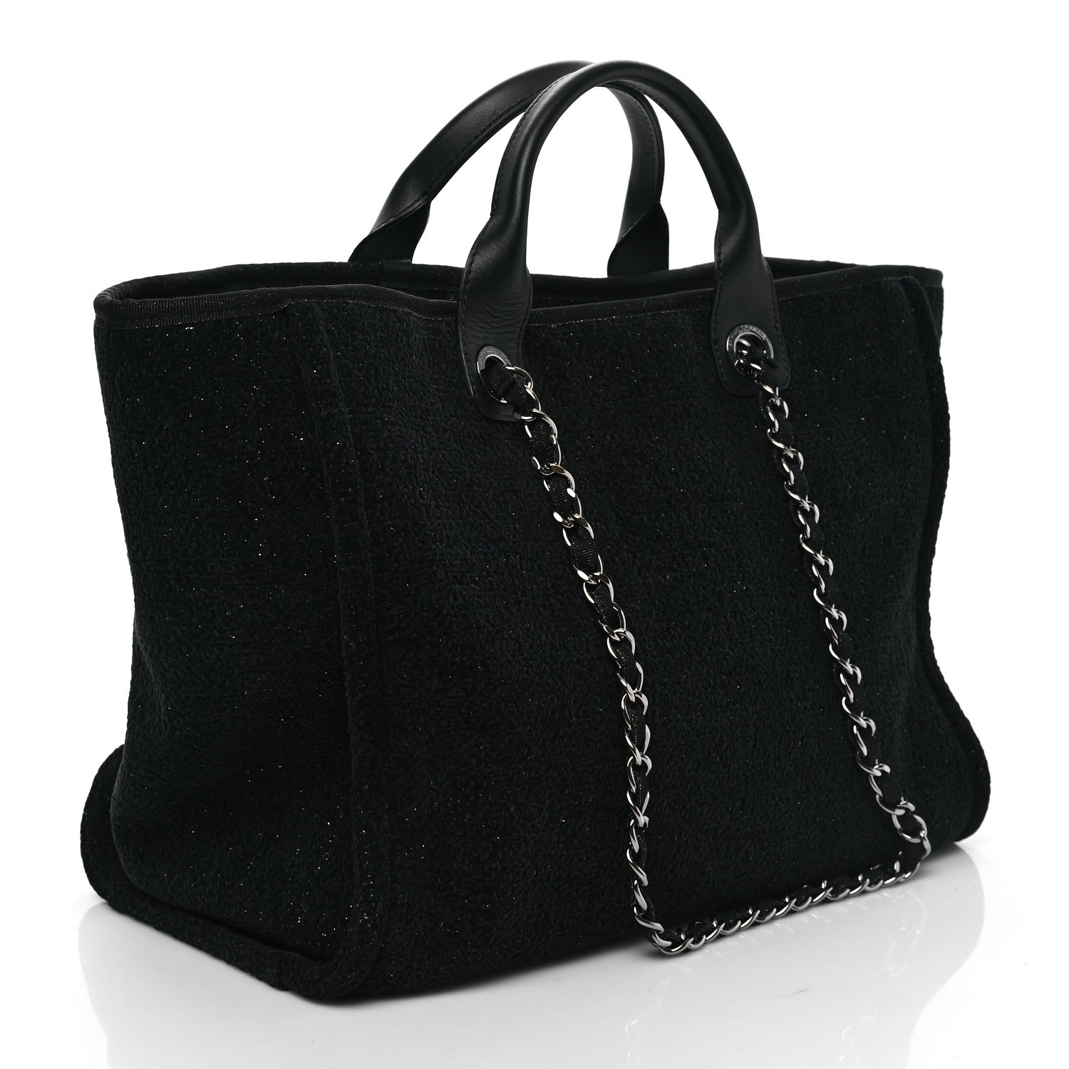 Chanel Lurex Boucle Medium Deauville Tote Black 3 of 9
