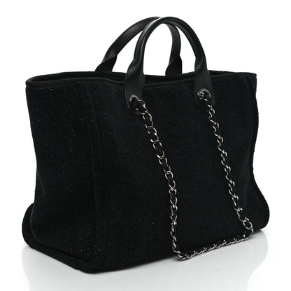 Chanel Lurex Boucle Medium Deauville Tote Black 3 of 9