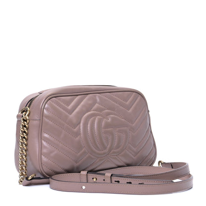Gucci Calfskin Matelasse Small GG Marmont Chain Shoulder Bag Porcelain Rose 2 of 5