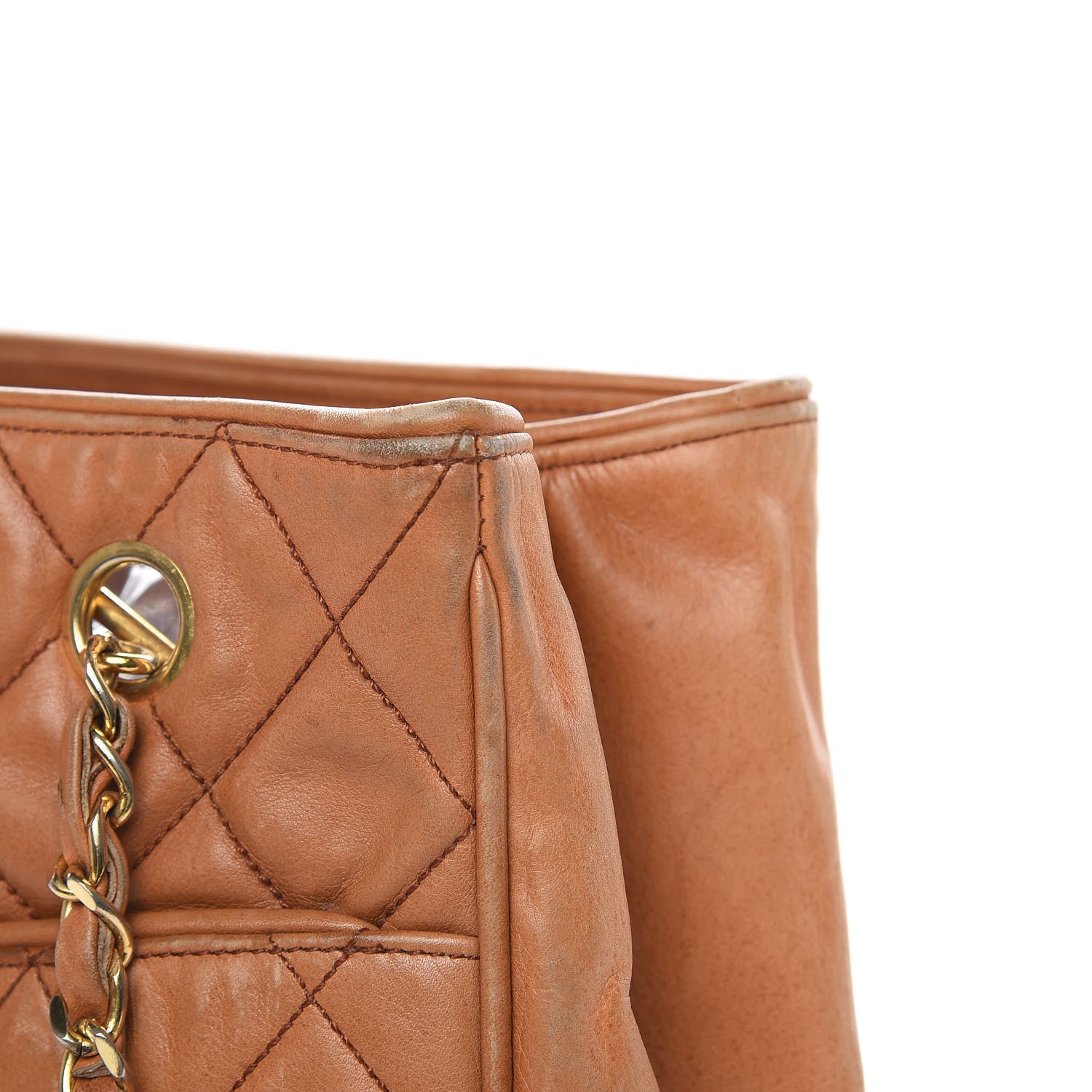 Chanel Lambskin Quilted Shopping Tote Brown 16 of 26