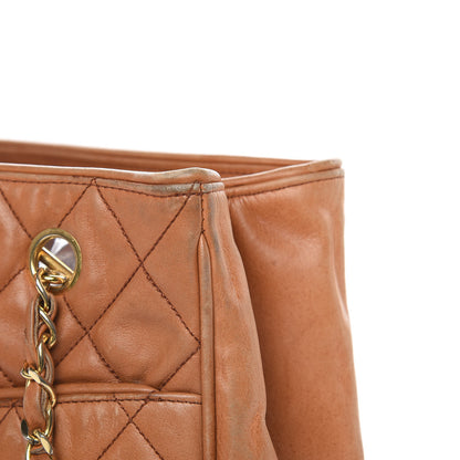Chanel Lambskin Quilted Shopping Tote Brown 16 of 26