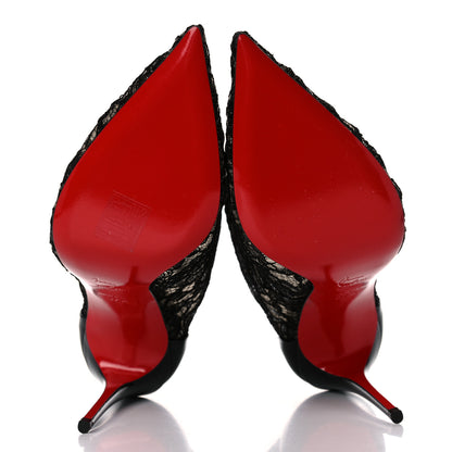 Christian Louboutin Patent Rete Lace Dentelle Psybootie 100 Ankle Boots 37.5 Black 5 of 9
