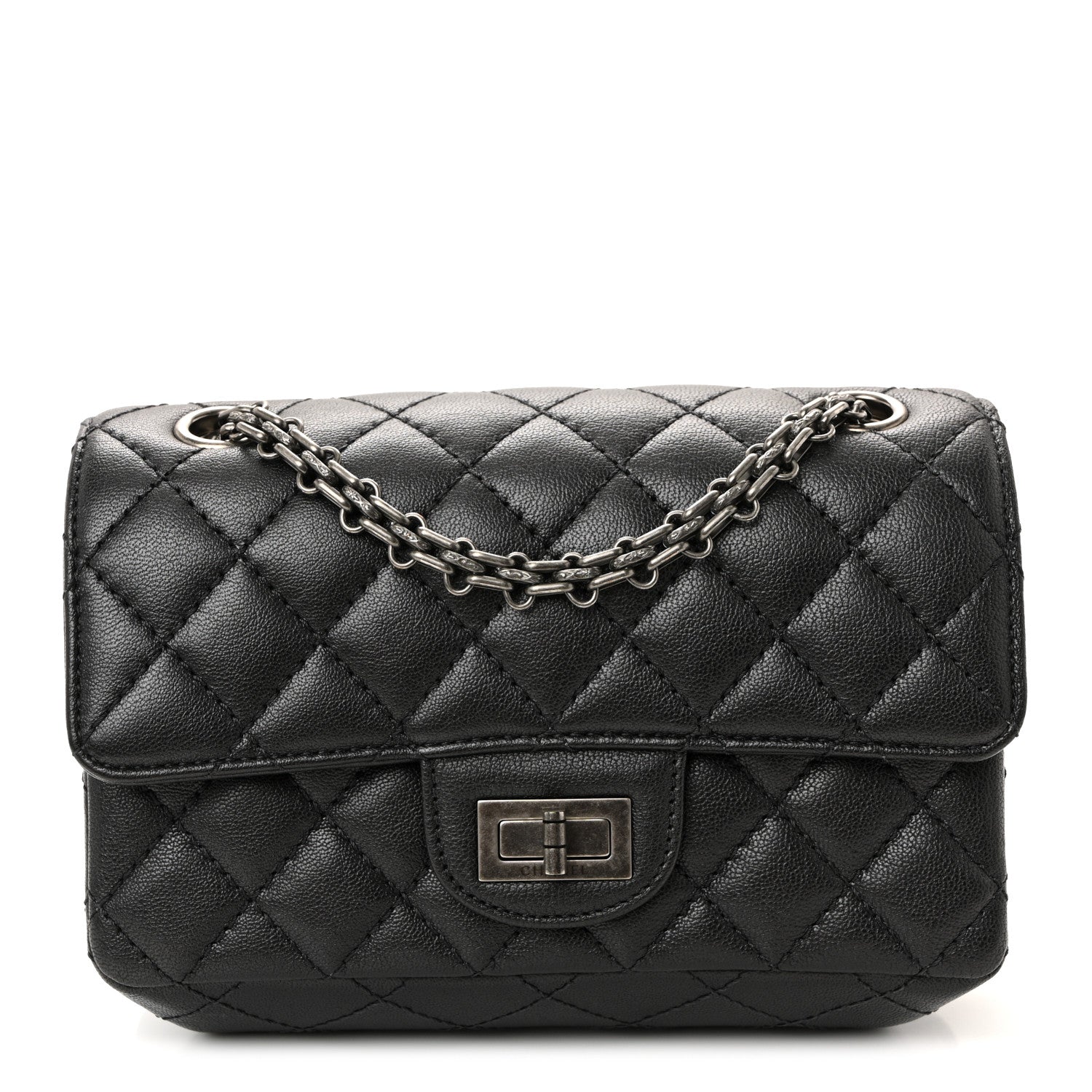 Chanel Goatskin Quilted 2.55 Reissue Mini Flap Dark Silver 1 of 10