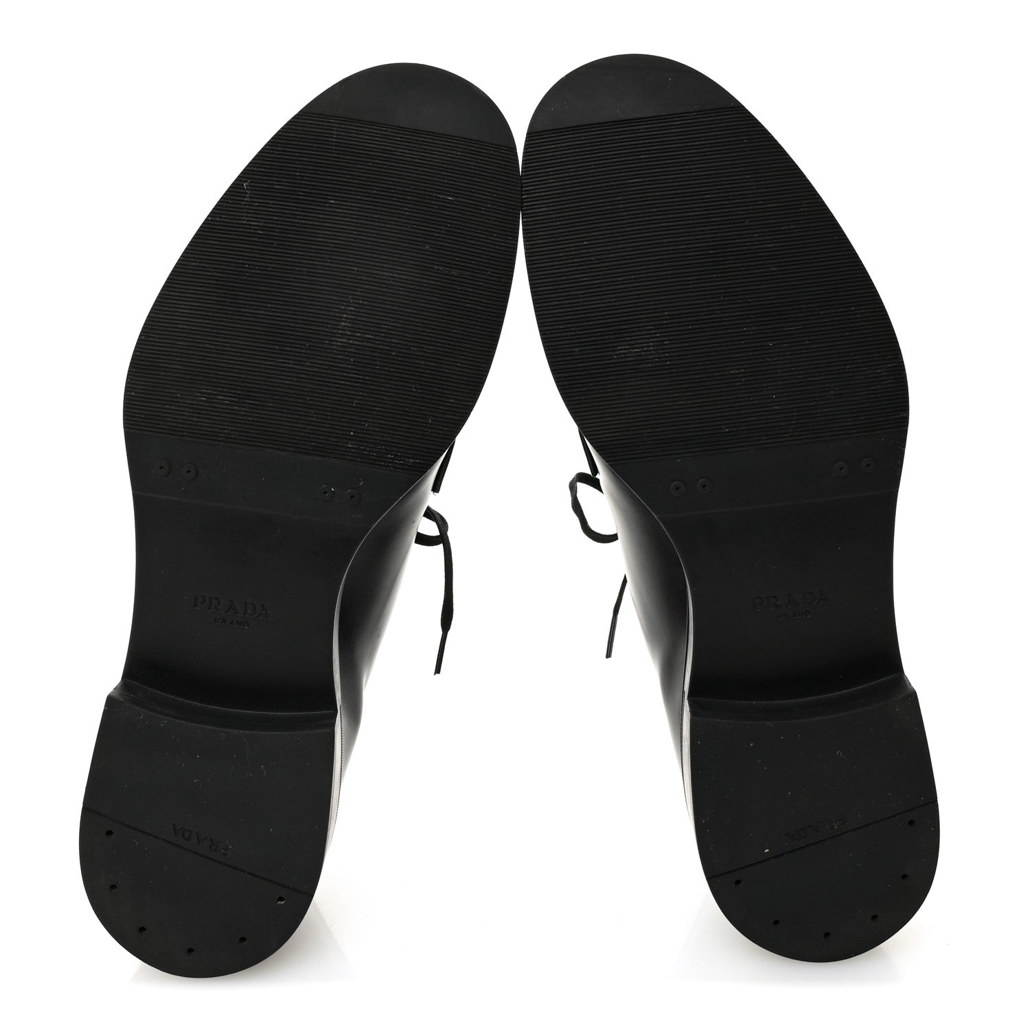 Prada Spazzolato Triangle Mens Derby Loafers 8 Black 5 of 8