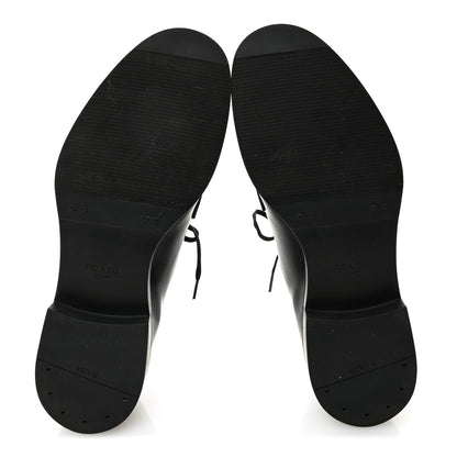 Prada Spazzolato Triangle Mens Derby Loafers 8 Black 5 of 8