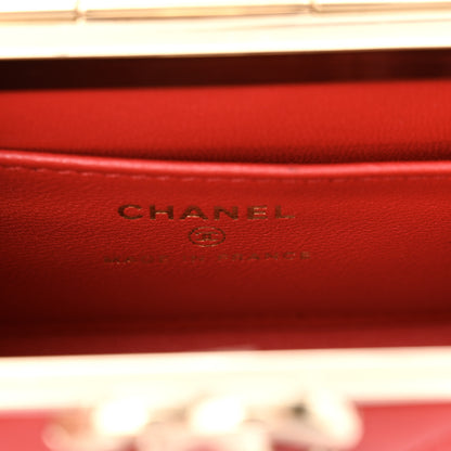 Chanel Lambskin Quilted Small Box With Chain Red 7 of 12