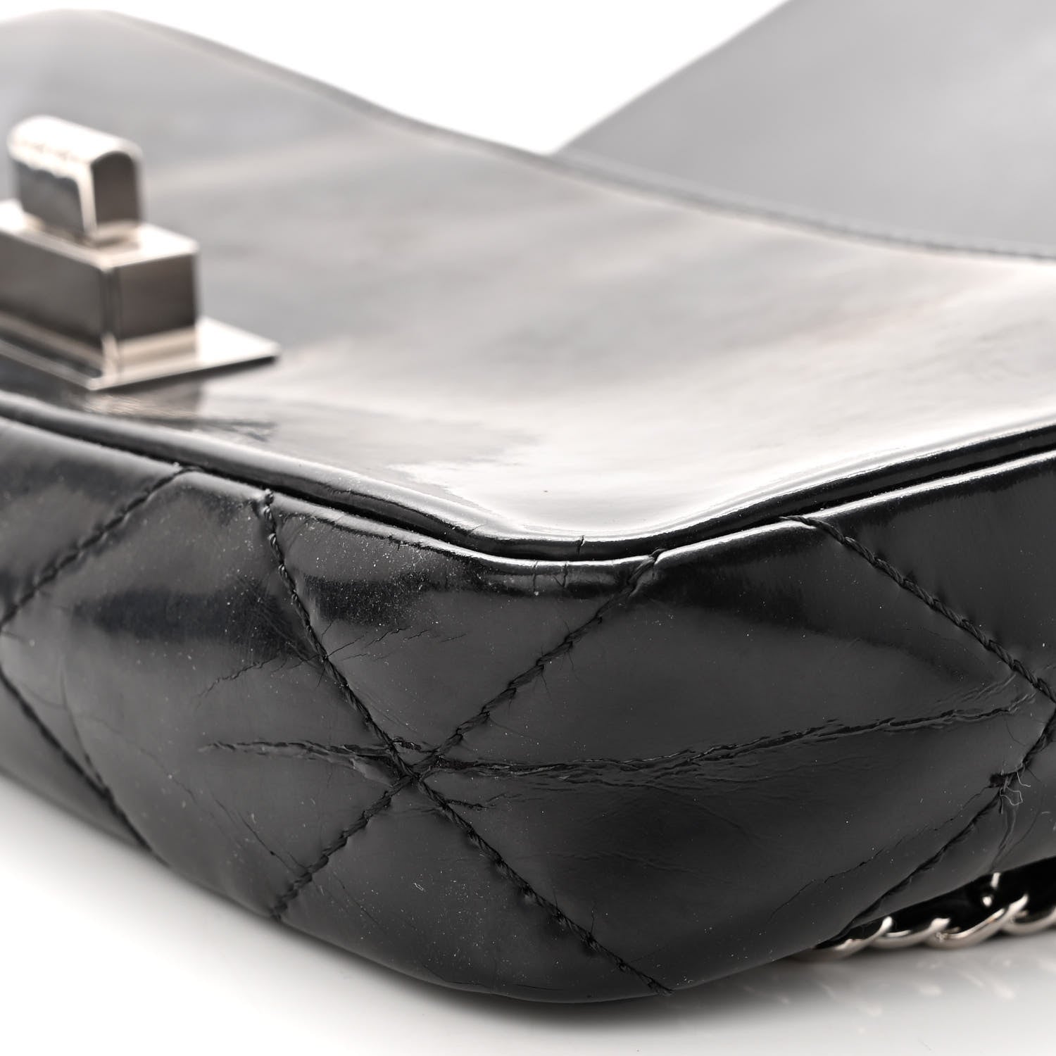 Chanel Patent Quilted Mademoiselle East West Flap Black 13 of 15