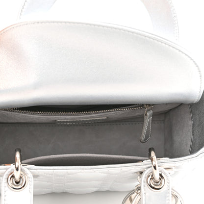 Christian Dior Iridescent Metallic Lambskin Cannage Small My ABCDior Lady Dior Silver 5 of 11