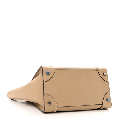 Celine Drummed Calfskin Mini Luggage Dune 4 of 11
