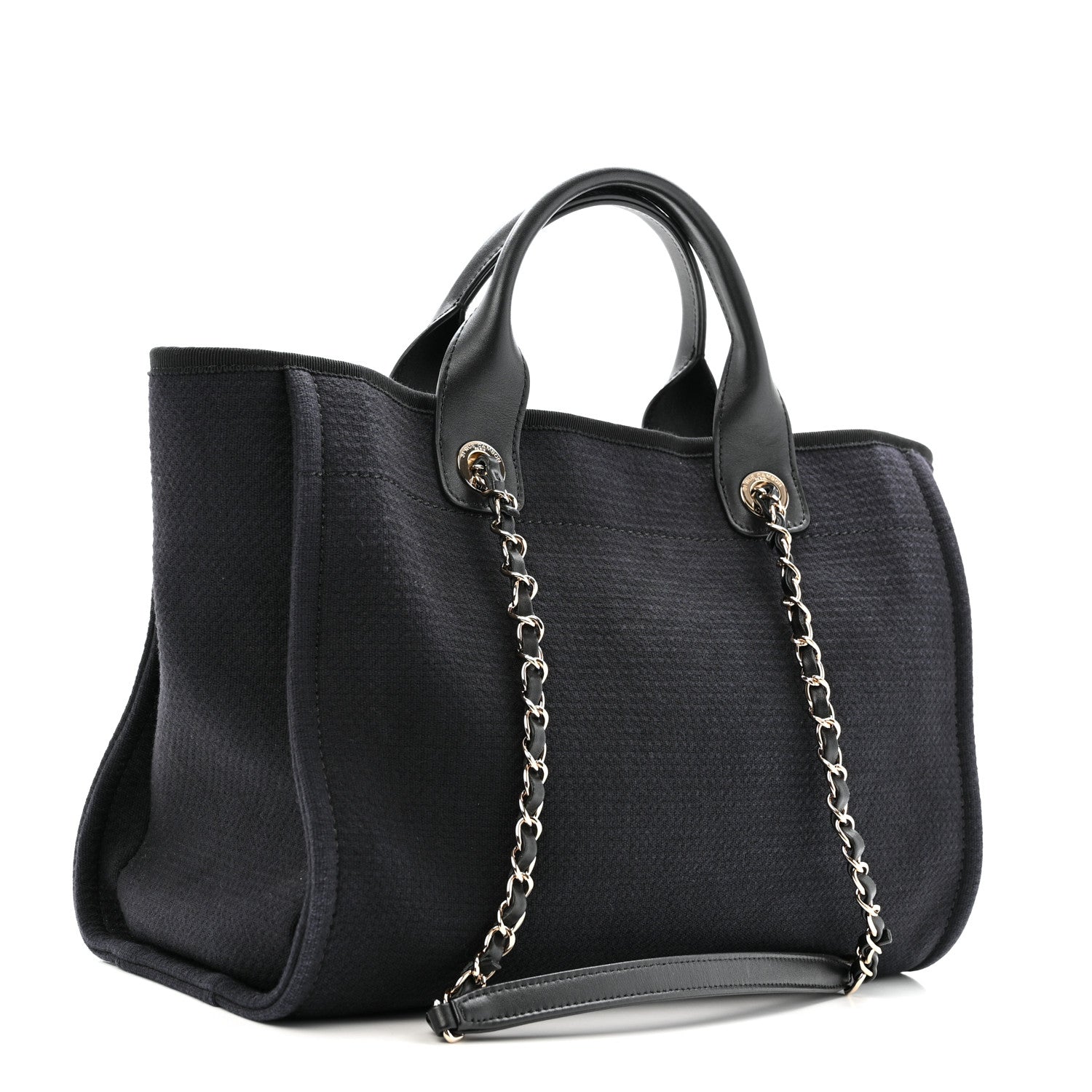 Chanel Mixed Fibers Small Deauville Tote Black 4 of 14