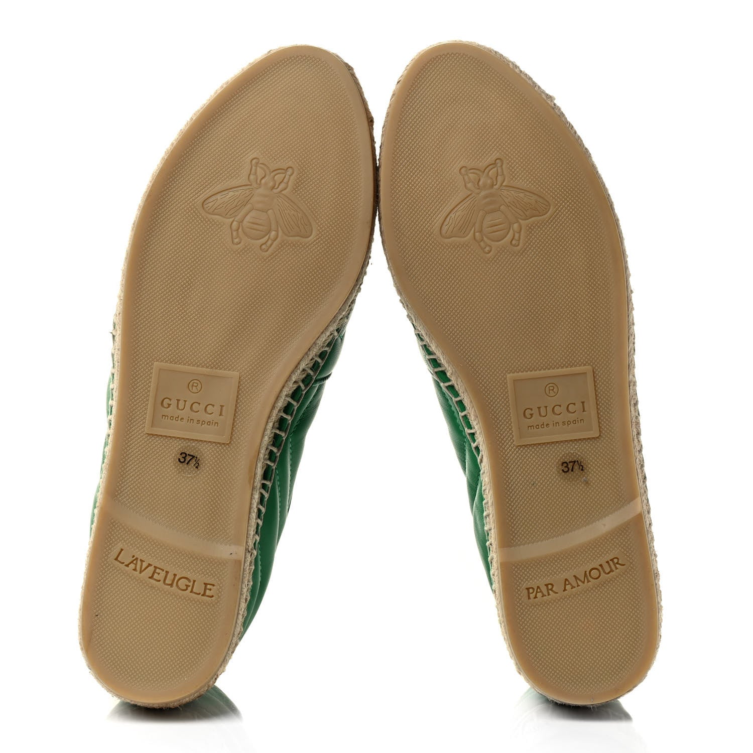 Gucci Nappa Matelasse GG Marmont Espadrilles 37.5 New Shamarock 6 of 8