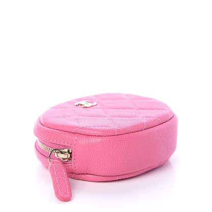 Chanel Caviar Quilted Zip Around Classic Coin Purse Pink 3 of 6