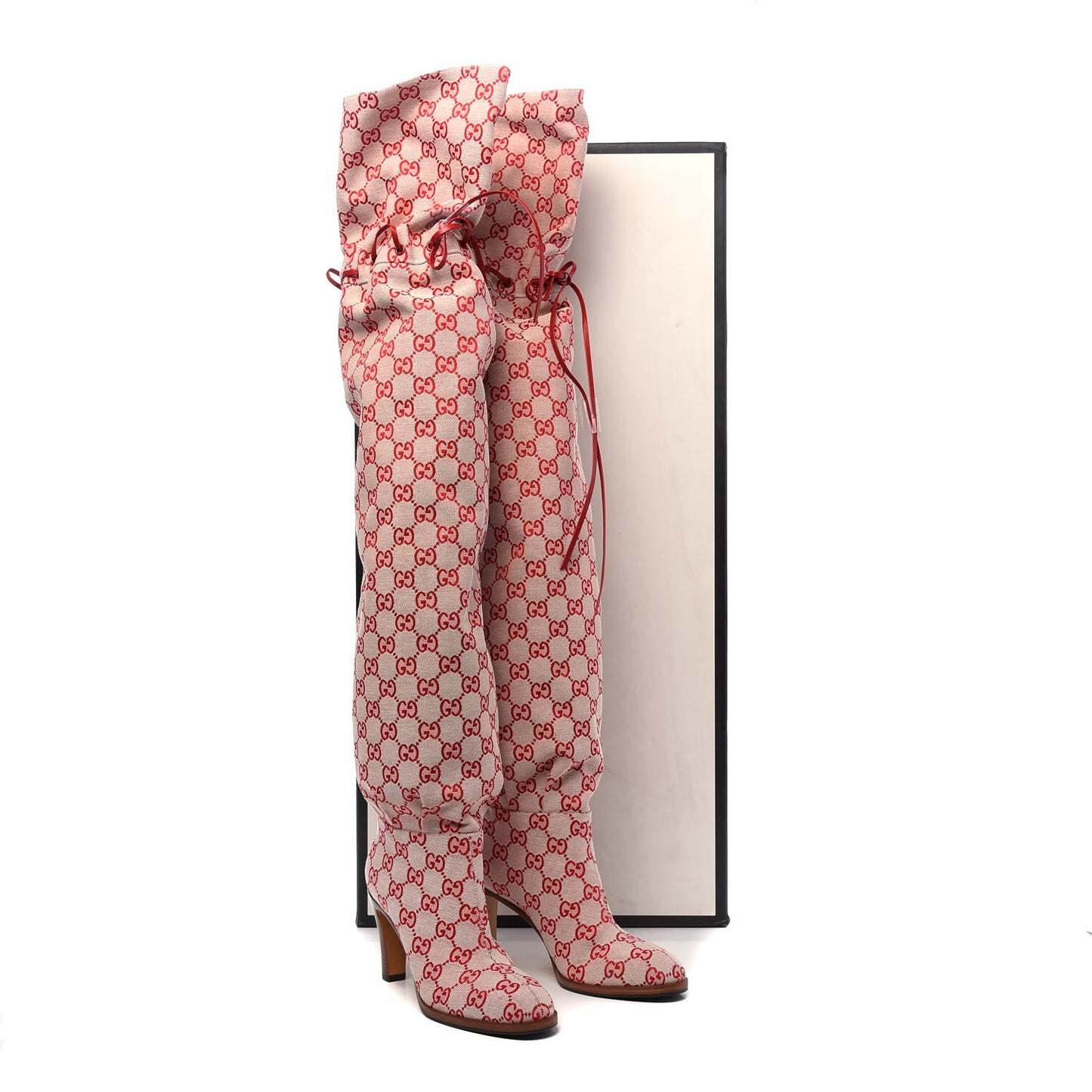 Monogram Over The Knee Boots 36 Gardenia Hibiscus Red