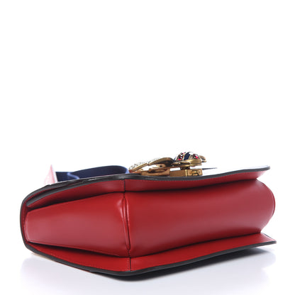 Gucci Calfskin Sylvie Web Queen Margaret Shoulder Bag Blue Agata Hibiscus Red Mystic White 4 of 11