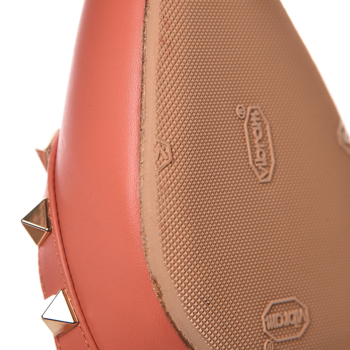 Nappa Rockstud Ankle Strap 65mm Pumps 36 Coral