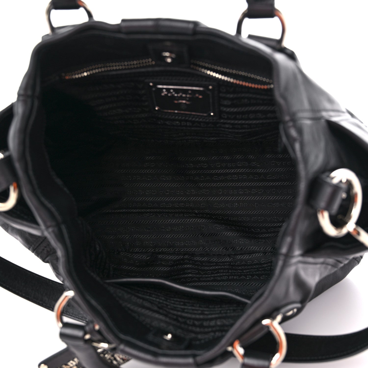 Prada Soft Calf Satchel Black 5 of 8