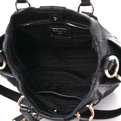 Prada Soft Calf Satchel Black 5 of 8