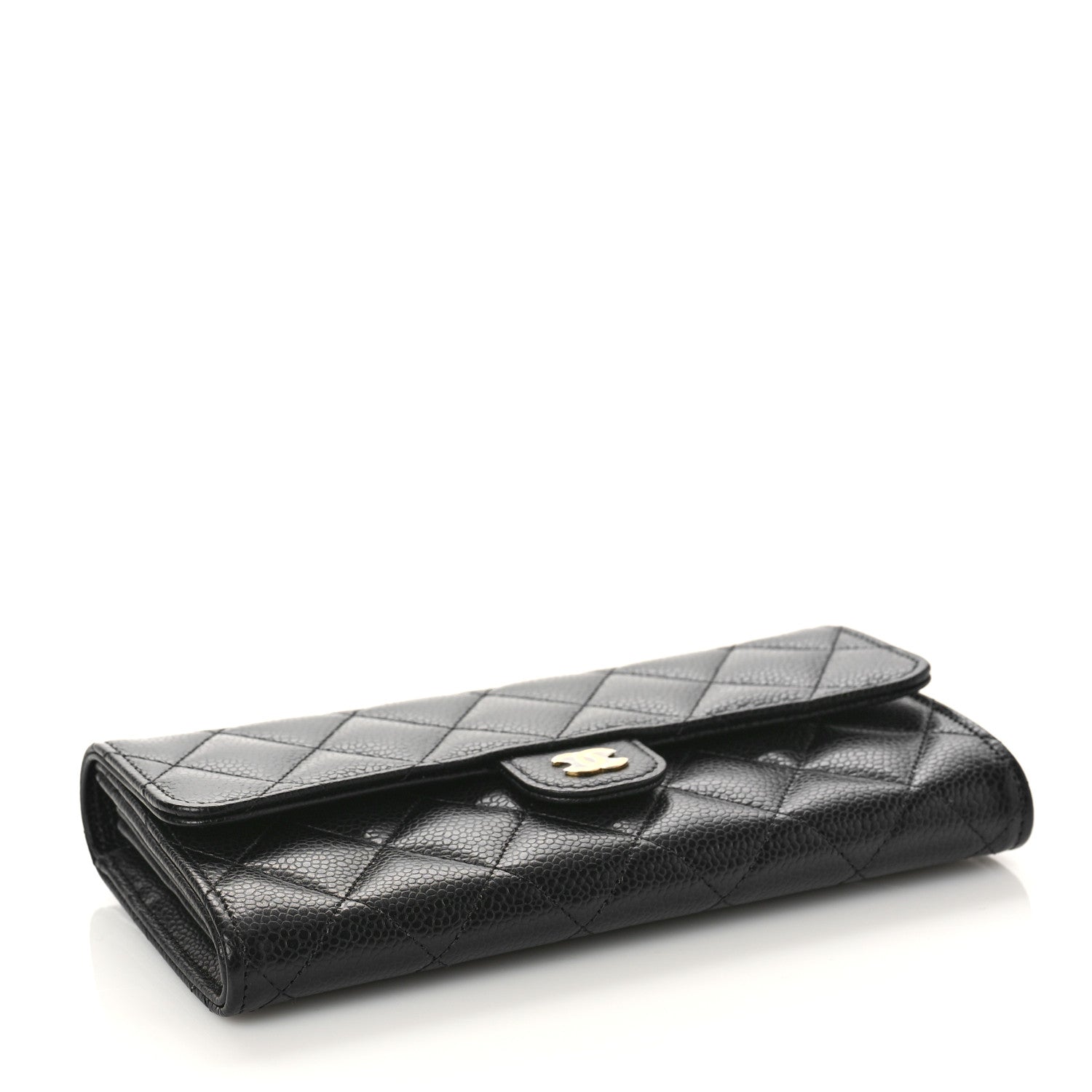 Chanel Caviar Quilted Large Gusset Flap Wallet Black 4 of 10