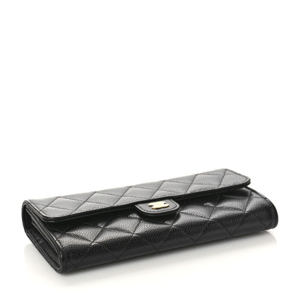 Chanel Caviar Quilted Large Gusset Flap Wallet Black 4 of 10