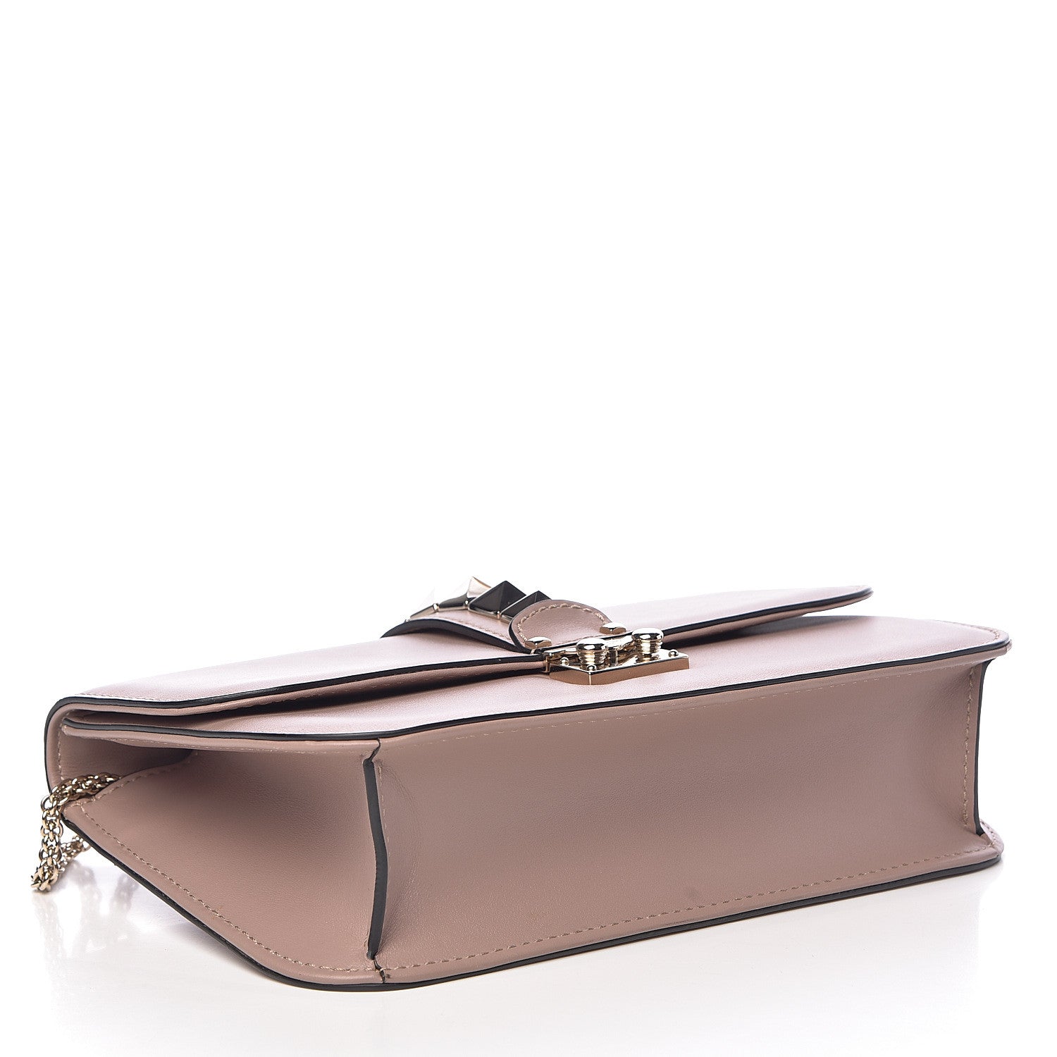 Valentino Garavani Vitello Medium Glam Lock Rockstud Flap Poudre 4 of 13