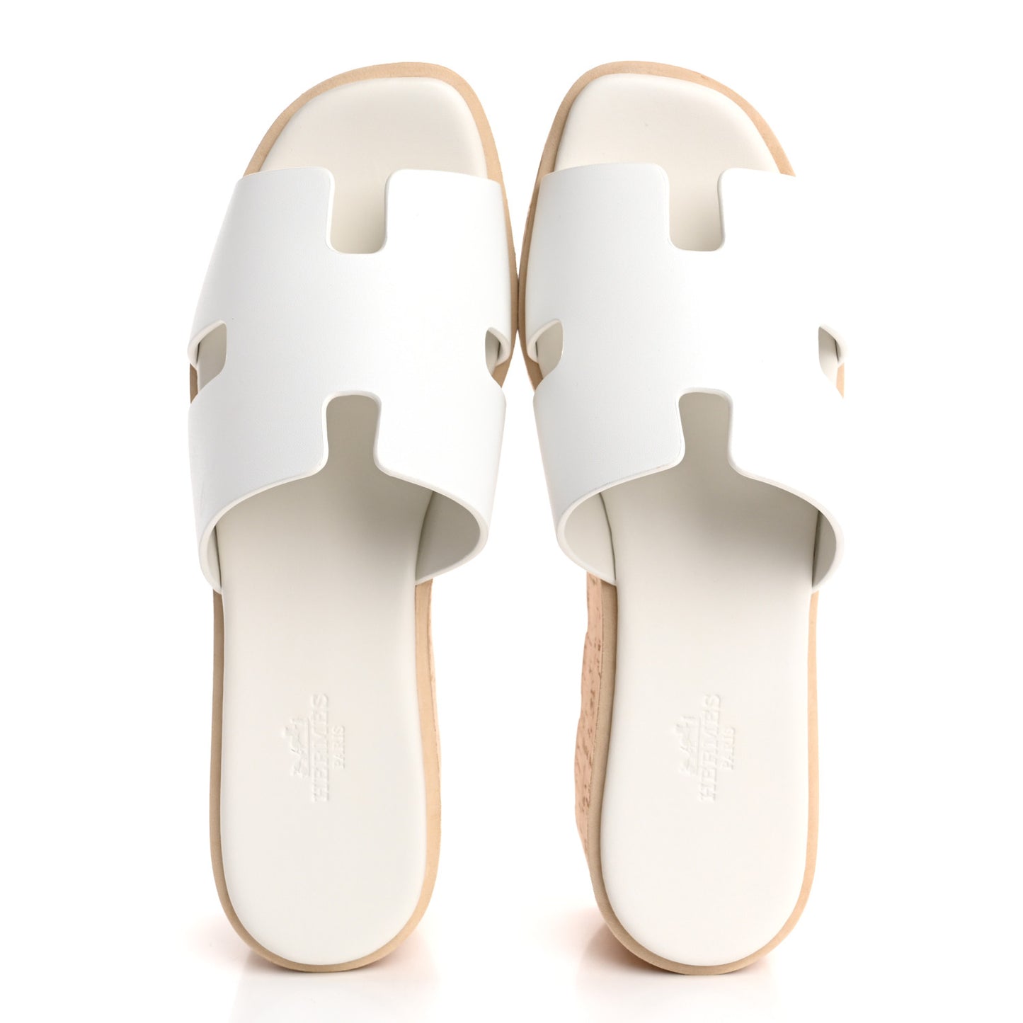 Calfskin Cork Eze 30 Sandals 38 White