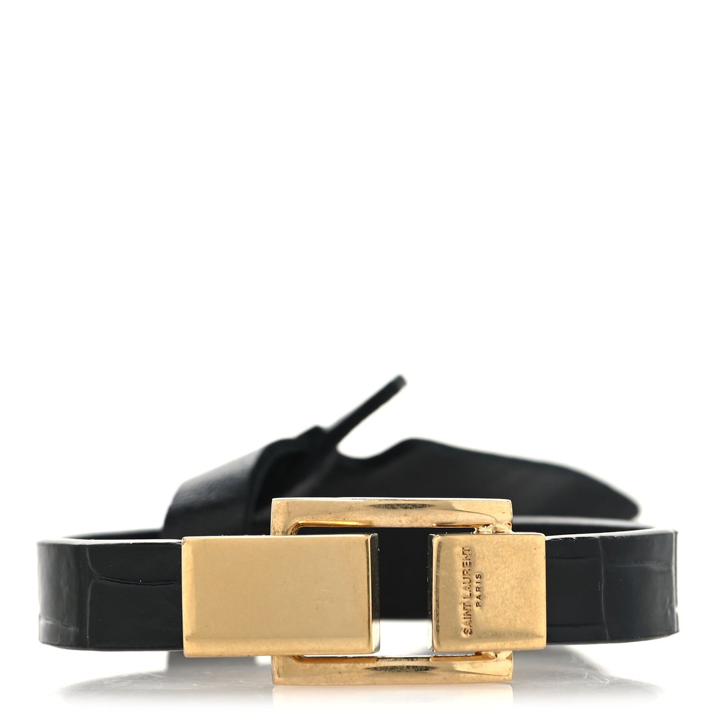 Calfskin Cocco Print Bracelet M Black