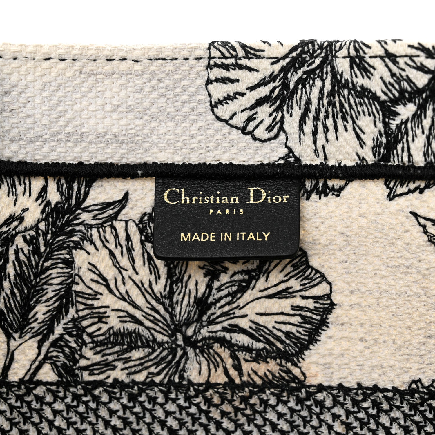 Christian Dior Canvas Embroidered Medium Toile de Jouy Voyage Book Tote White Black 6 of 17