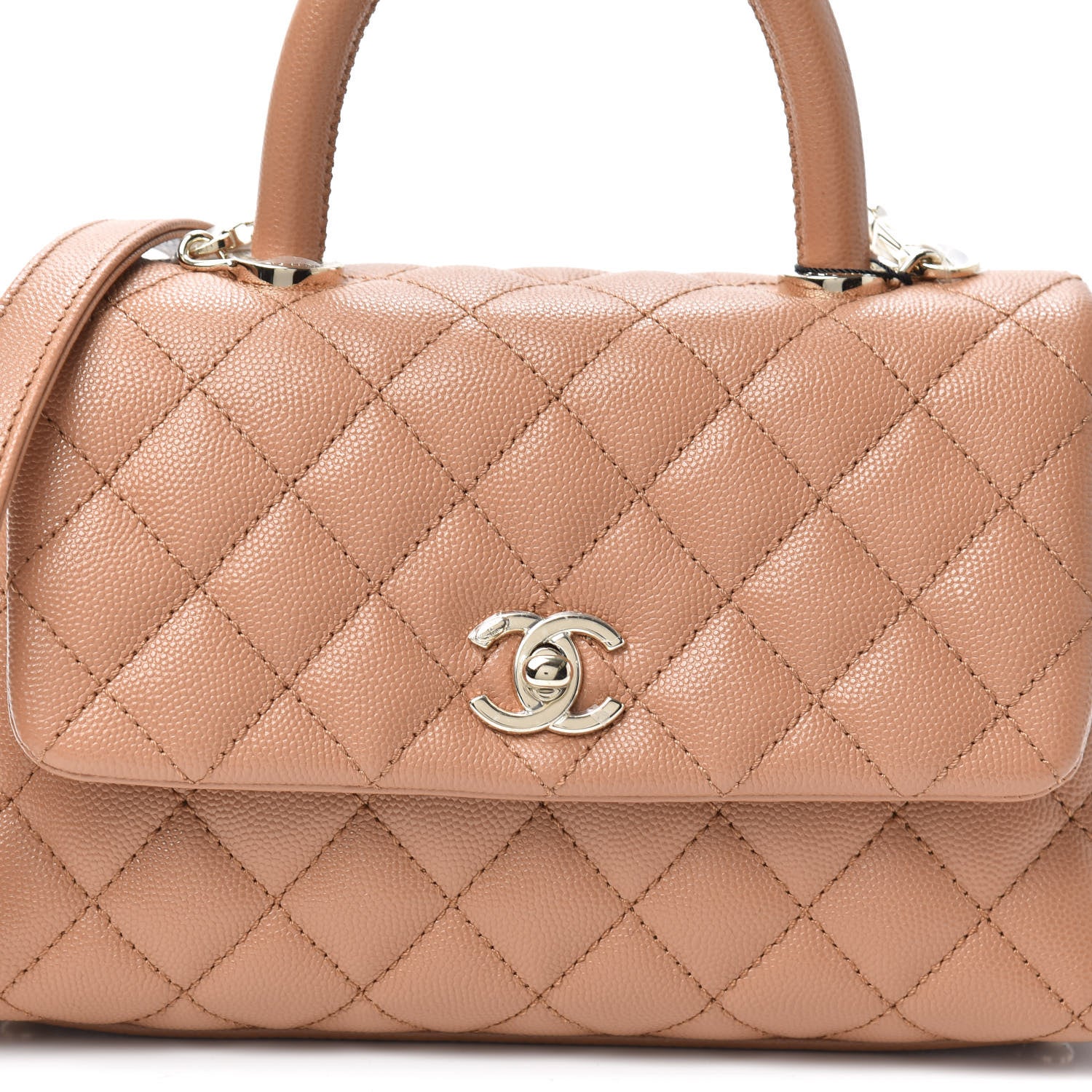 Chanel Caviar Quilted Mini Coco Handle Flap Brown 8 of 10