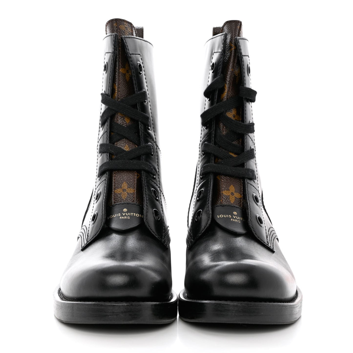 Calfskin Monogram Metropolis Flat Ranger Boots 39 Black
