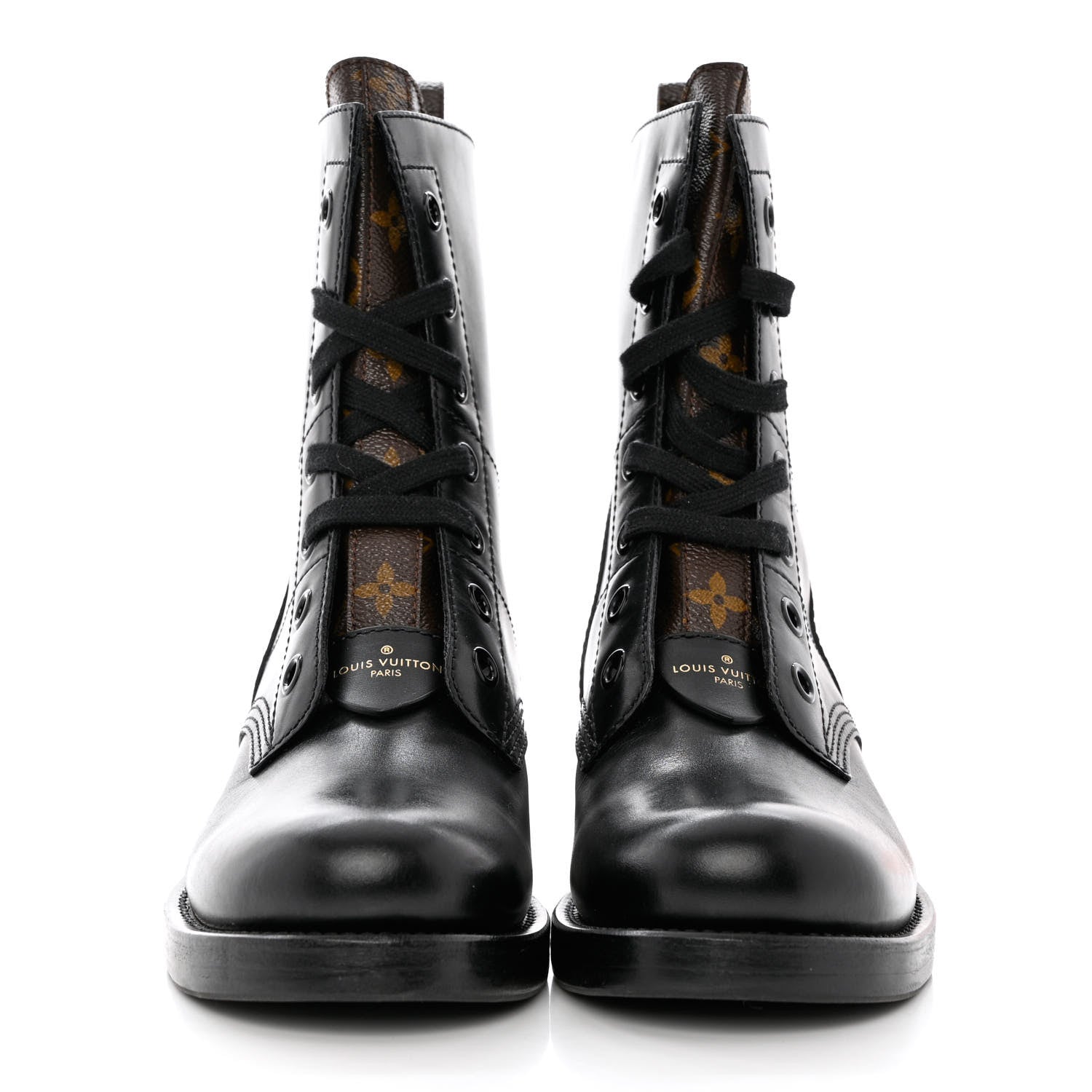 Louis Vuitton Calfskin Monogram Metropolis Flat Ranger Boots 39 Black 2 of 8