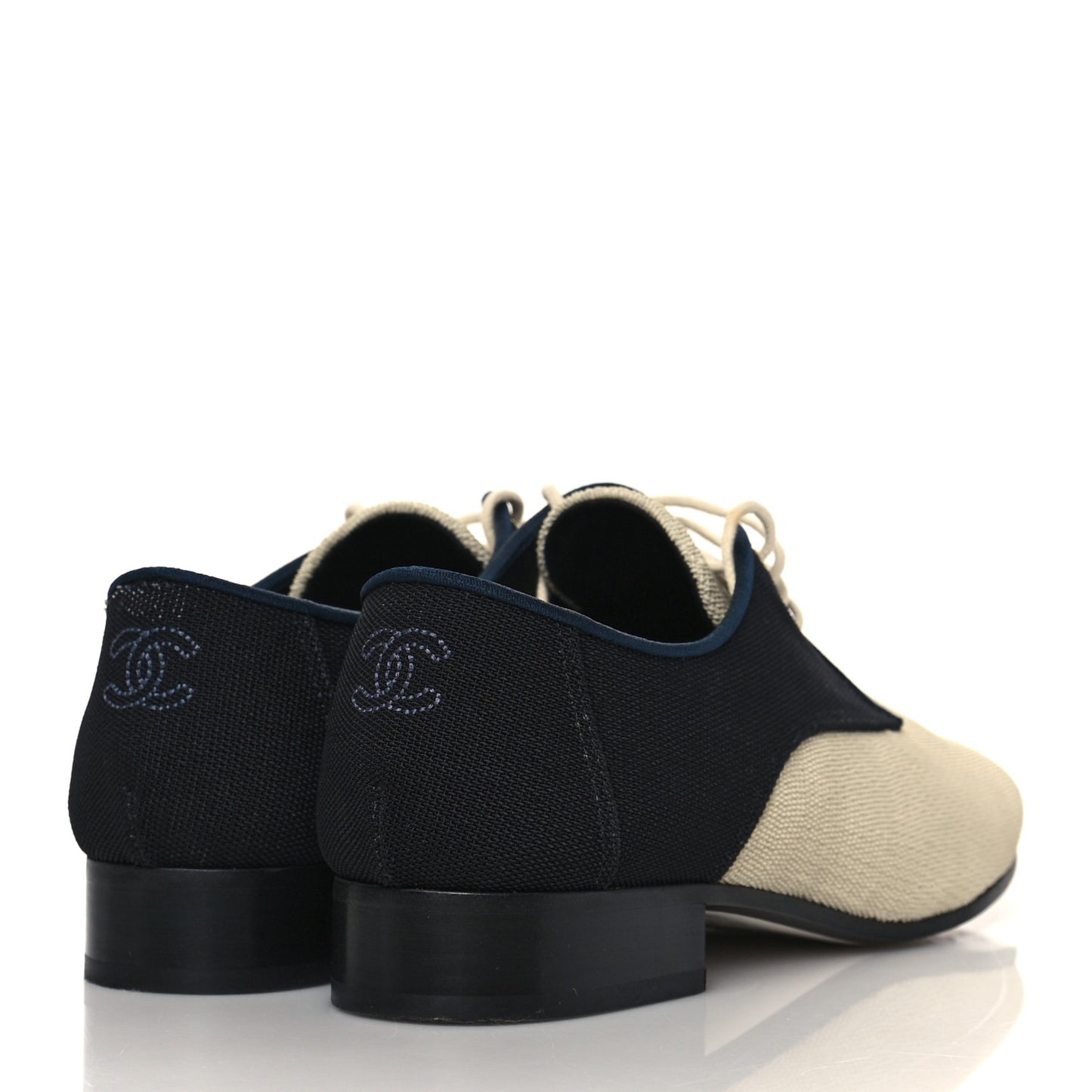 Fabric Lace Up CC Oxfords 39 Beige Black