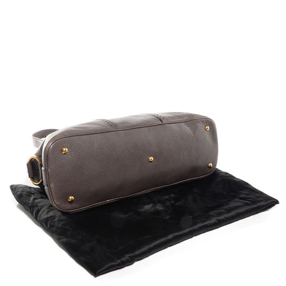 Saint Laurent Pebbled Patent Grain de Riz Large Muse Road Grey 4 of 9