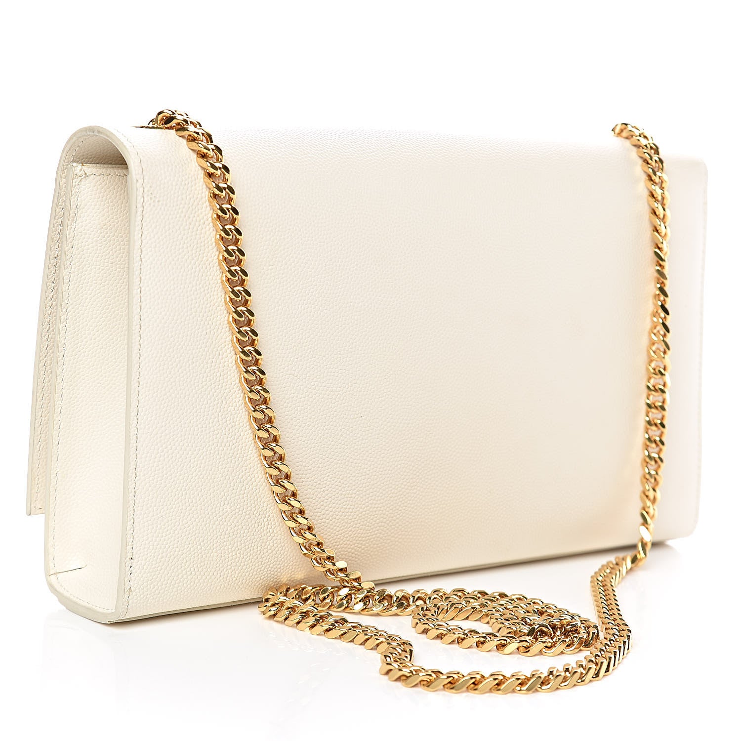 Saint Laurent Grain De Poudre Medium Classic Monogram Kate Satchel Porcellana 3 of 9