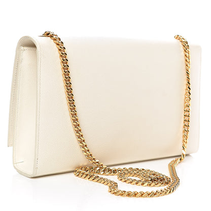 Saint Laurent Grain De Poudre Medium Classic Monogram Kate Satchel Porcellana 3 of 9