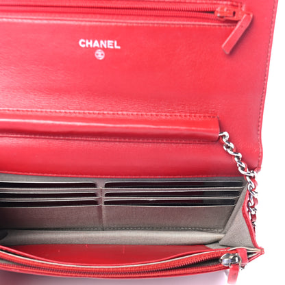 Chanel Caviar Timeless CC Wallet On Chain WOC Red 4 of 4