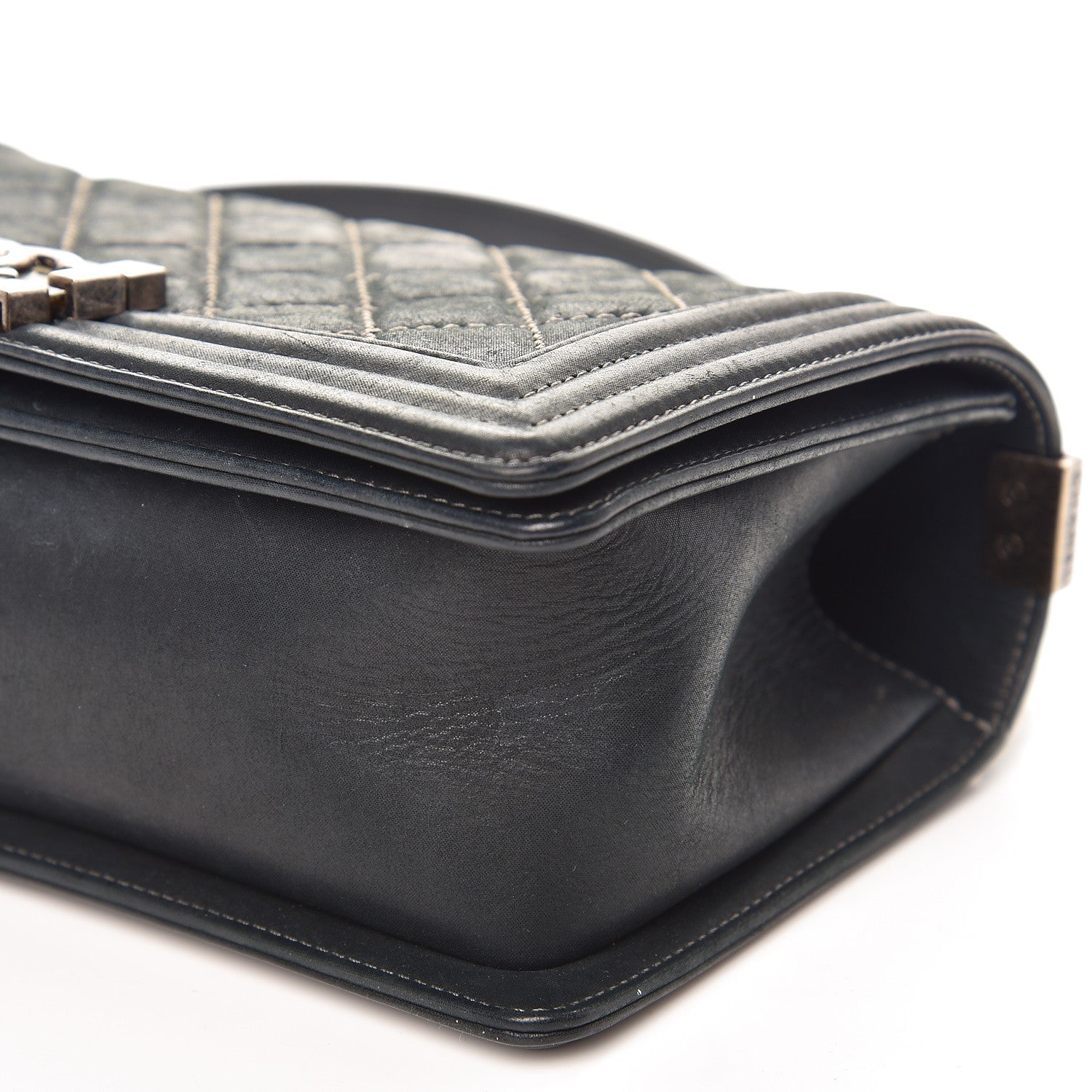 Chanel Suede Calfskin Quilted Medium Boy Flap Black 11 of 11