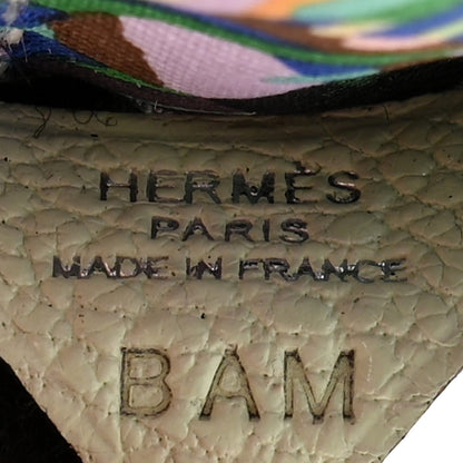 Hermes Milo Lambskin Shearling Silk Budy Charm Black Bleu Hydra Mauve Pale Craie Vert Fizz 3 of 4